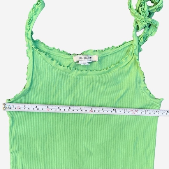 Holt Renfrew green cotton Tank Top with bow tie size L - Picture 4 of 4